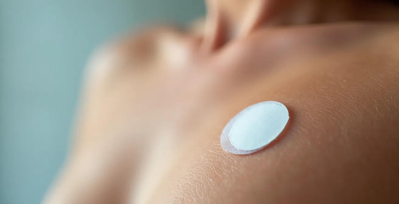 Gros plan macro sur un patch test d'allergie aux métaux appliqué sur une peau