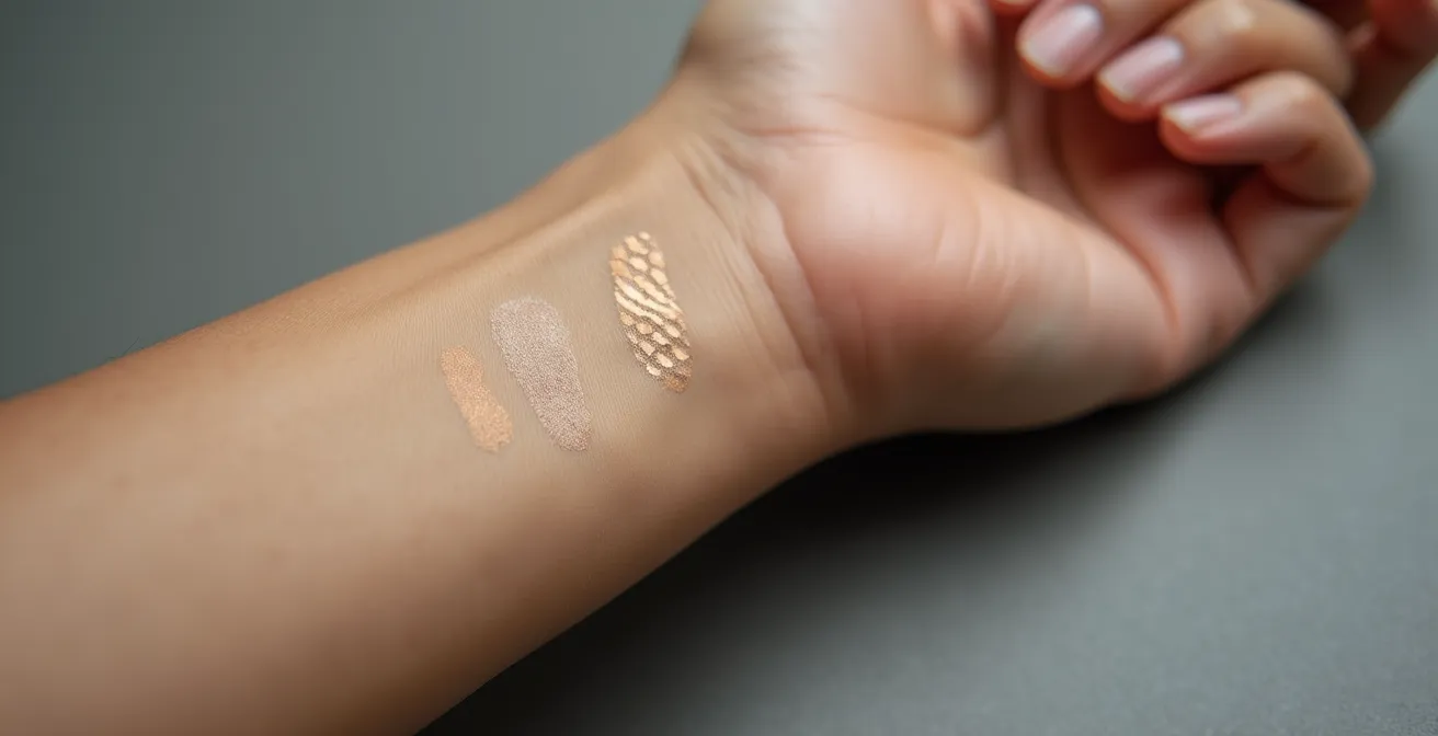 Gros plan sur un avant-bras avec différentes empreintes de chaînes montrant les zones de pression